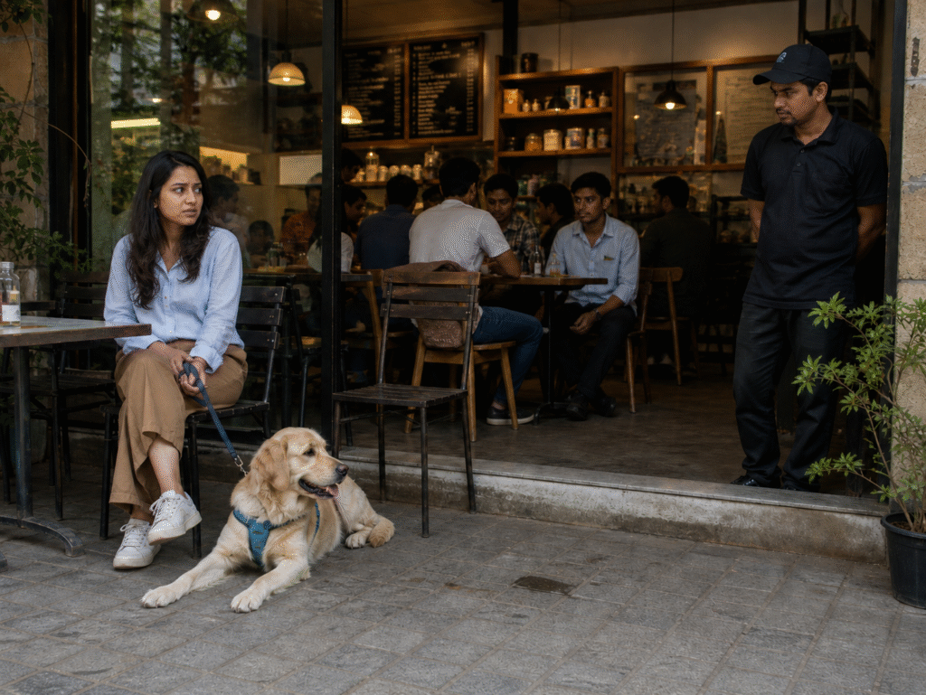 Sitting Outside A Pet friendly Café with a Dog