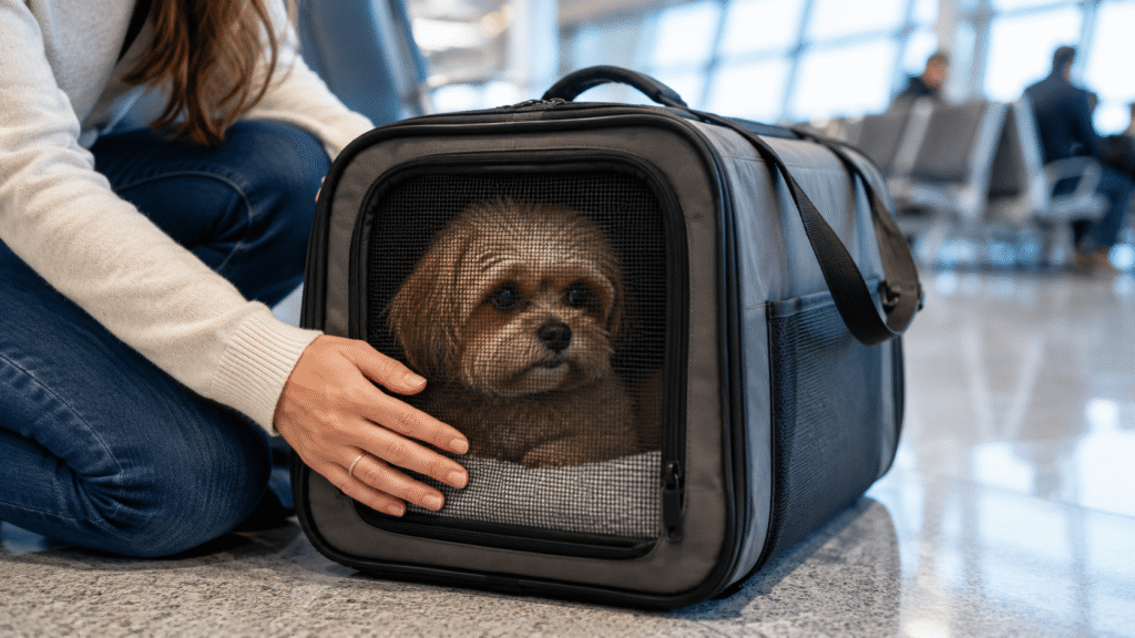 Persian cats, pugs, and bulldogs, need extra care while flying.