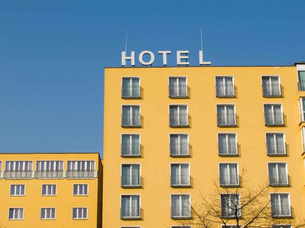 A pet-friendly hotel building